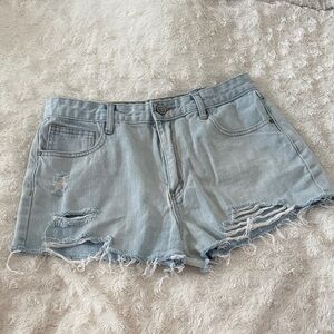 Forever 21 Light Wash Distressed Jean Shorts
